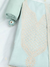 Embroidered Cotton Blend Unstitched Suit Piece With Dupatta